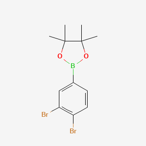 2-(3,4-Dibromophenyl)-4,4,5,5-tetramethyl-1,3,2-dioxaborolane chemical structure (CAS 1075719-78-6)