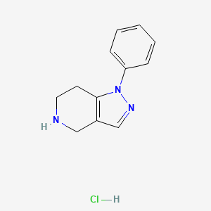 1-Phenyl-4,5,6,7-tetrahydro-1H-pyrazolo[4,3-c]pyridine hydrochloride chemical structure (CAS 1075729-10-0)