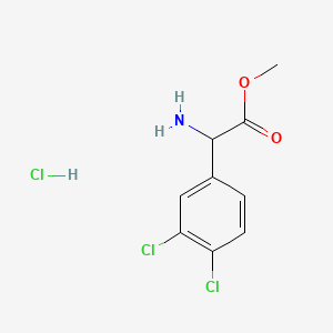 Methyl 2-amino-2-(3,4-dichlorophenyl)acetate hydrochloride chemical structure (CAS 1078611-21-8)