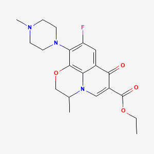 Ethyl 9-fluoro-3-methyl-10-(4-methylpiperazin-1-yl)-7-oxo-2,3-dihydro-7H-[1,4]oxazino[2,3,4-ij]quinoline-6-carboxylate chemical structure (CAS 107884-32-2)