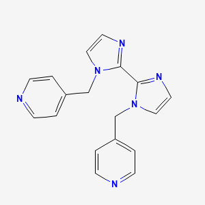 1,1'-Bis(pyridin-4-ylmethyl)-1H,1'H-2,2'-biimidazole chemical structure (CAS 1079311-38-8)