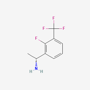 (R)-1-(2-Fluoro-3-(trifluoromethyl)phenyl)ethanamine chemical structure (CAS 1079656-93-1)