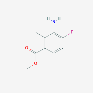 Methyl 3-amino-4-fluoro-2-methylbenzoate chemical structure (CAS 1079993-18-2)