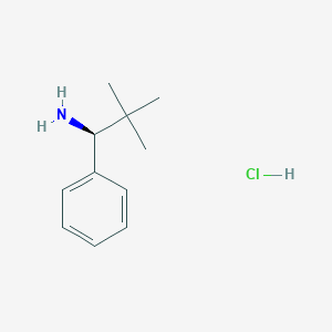 (S)-2,2-Dimethyl-1-phenylpropan-1-amine hydrochloride chemical structure (CAS 108082-57-1)