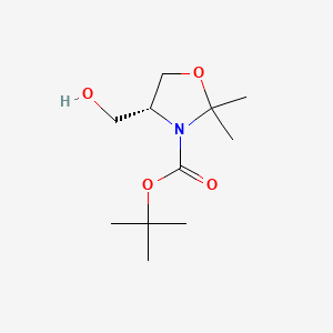 (R)-tert-Butyl 4-(hydroxymethyl)-2,2-dimethyloxazolidine-3-carboxylate chemical structure (CAS 108149-63-9)