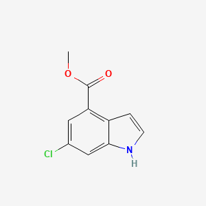 Methyl 6-chloro-1H-indole-4-carboxylate chemical structure (CAS 1082040-57-0)