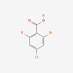 2-Bromo-4-chloro-6-fluorobenzoic acid chemical structure (CAS 1082040-61-6)