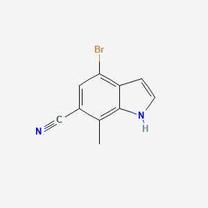 4-Bromo-7-methyl-1H-indole-6-carbonitrile chemical structure (CAS 1082040-83-2)