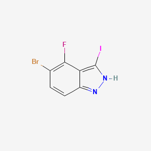 5-Bromo-4-fluoro-3-iodo-1H-indazole chemical structure (CAS 1082041-88-0)