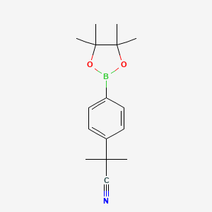 2-Methyl-2-(4-(4,4,5,5-tetramethyl-1,3,2-dioxaborolan-2-yl)phenyl)propanenitrile chemical structure (CAS 1082066-30-5)