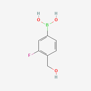 (3-Fluoro-4-(hydroxymethyl)phenyl)boronic acid chemical structure (CAS 1082066-52-1)