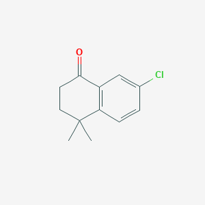 7-Chloro-4,4-dimethyl-3,4-dihydronaphthalen-1(2H)-one chemical structure (CAS 1082267-76-2)