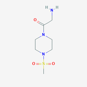 2-Amino-1-(4-(methylsulfonyl)piperazin-1-yl)ethan-1-one chemical structure (CAS 1082425-86-2)