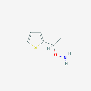 O-(1-(Thiophen-2-yl)ethyl)hydroxylamine chemical structure (CAS 1082600-73-4)