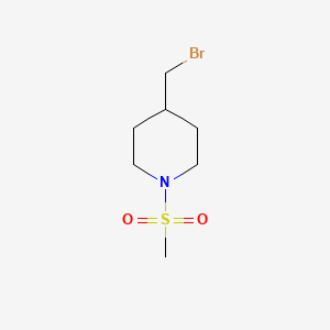 4-(Bromomethyl)-1-(methylsulfonyl)piperidine chemical structure (CAS 1082786-45-5)