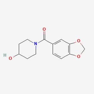 Benzo[d][1,3]dioxol-5-yl(4-hydroxypiperidin-1-yl)methanone chemical structure (CAS 1082928-77-5)