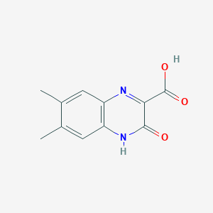 6,7-Dimethyl-3-oxo-3,4-dihydroquinoxaline-2-carboxylic acid chemical structure (CAS 1083-10-9)