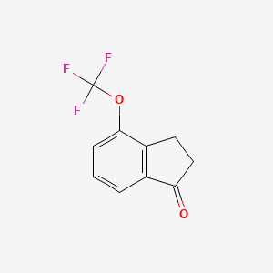 4-(Trifluoromethoxy)-2,3-dihydro-1H-inden-1-one chemical structure (CAS 1083090-91-8)