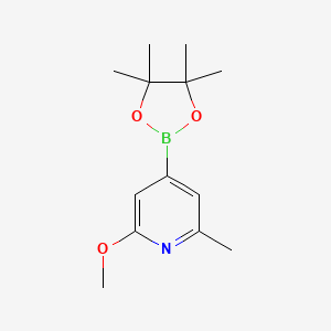 2-Methoxy-6-methyl-4-(4,4,5,5-tetramethyl-1,3,2-dioxaborolan-2-yl)pyridine chemical structure (CAS 1083168-87-9)