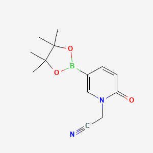 2-(2-Oxo-5-(4,4,5,5-tetramethyl-1,3,2-dioxaborolan-2-yl)pyridin-1(2H)-yl)acetonitrile chemical structure (CAS 1083168-90-4)