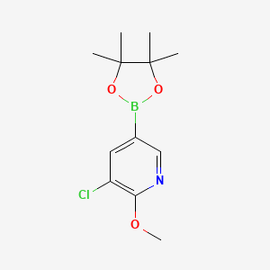 3-Chloro-2-methoxy-5-(4,4,5,5-tetramethyl-1,3,2-dioxaborolan-2-yl)pyridine chemical structure (CAS 1083168-91-5)