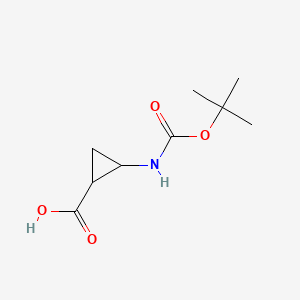 2-((tert-Butoxycarbonyl)amino)cyclopropanecarboxylic acid chemical structure (CAS 1083181-22-9)