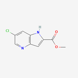 Methyl 6-chloro-1H-pyrrolo[3,2-b]pyridine-2-carboxylate chemical structure (CAS 1083196-33-1)