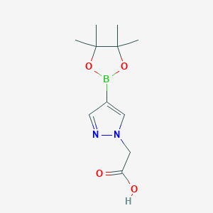 4-(4,4,5,5-Tetramethyl-1,3,2-dioxaborolan-2-yl)-1H-pyrazole-1-acetic acid chemical structure (CAS 1083326-41-3)