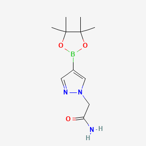 2-(4-(4,4,5,5-Tetramethyl-1,3,2-dioxaborolan-2-yl)-1H-pyrazol-1-yl)acetamide chemical structure (CAS 1083326-46-8)