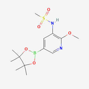 N-(2-Methoxy-5-(4,4,5,5-tetramethyl-1,3,2-dioxaborolan-2-yl)pyridin-3-yl)methanesulfonamide chemical structure (CAS 1083326-75-3)