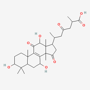 (6R)-6-((5R,7S,10S,13R,14R,17R)-7-Hydroxy-4,4,10,13,14-pentamethyl-3,11,15-trioxo-2,3,4,5,6,7,10,11,12,13,14,15,16,17-tetradecahydro-1H-cyclopenta[a]phenanthren-17-yl)-2-methyl-4-oxoheptanoic acid chemical structure (CAS 108340-60-9)