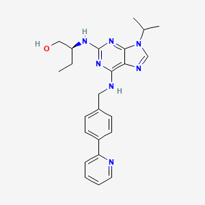 (S)-2-((9-Isopropyl-6-((4-(pyridin-2-yl)benzyl)amino)-9H-purin-2-yl)amino)butan-1-ol chemical structure (CAS 1084893-56-0)