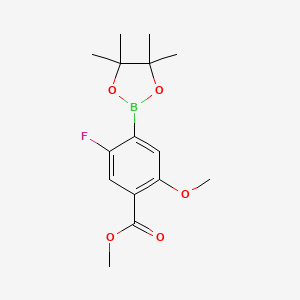 Methyl 5-fluoro-2-methoxy-4-(4,4,5,5-tetramethyl-1,3,2-dioxaborolan-2-yl)benzoate chemical structure (CAS 1084953-16-1)