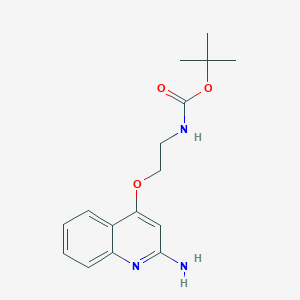 tert-Butyl (2-((2-aminoquinolin-4-yl)oxy)ethyl)carbamate chemical structure (CAS 1085412-36-7)