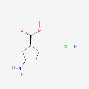 (1S,3S)-Methyl 3-aminocyclopentanecarboxylate hydrochloride chemical structure (CAS 1085842-51-8)