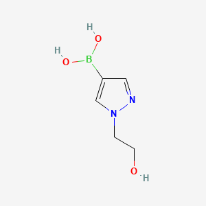 (1-(2-Hydroxyethyl)-1H-pyrazol-4-yl)boronic acid chemical structure (CAS 1086063-70-8)