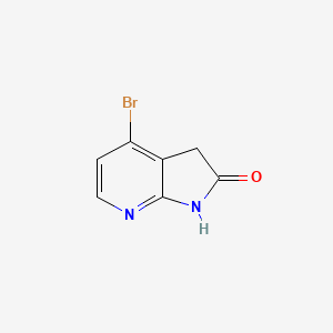 4-Bromo-1H-pyrrolo[2,3-b]pyridin-2(3H)-one chemical structure (CAS 1086064-49-4)