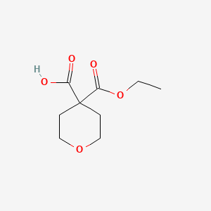 4-(Ethoxycarbonyl)oxane-4-carboxylic acid chemical structure (CAS 108630-68-8)