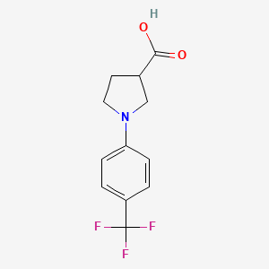 1-(4-(Trifluoromethyl)phenyl)pyrrolidine-3-carboxylic acid chemical structure (CAS 1086374-97-1)