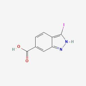 3-Iodo-1H-indazole-6-carboxylic acid chemical structure (CAS 1086391-11-8)