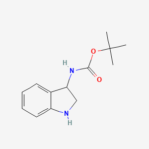 tert-Butyl indolin-3-ylcarbamate chemical structure (CAS 1086392-28-0)
