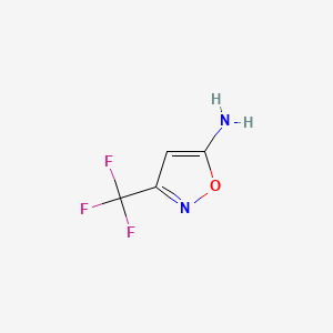 3-(Trifluoromethyl)isoxazol-5-amine chemical structure (CAS 108655-63-6)