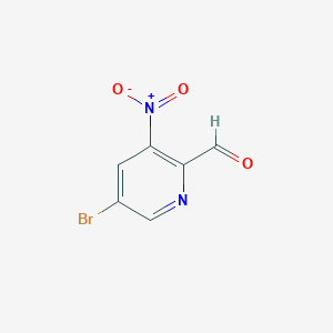 5-Bromo-3-nitropicolinaldehyde chemical structure (CAS 1086838-46-1)