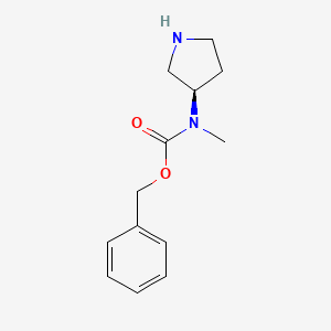 (R)-Benzyl methyl(pyrrolidin-3-yl)carbamate chemical structure (CAS 1087329-67-6)
