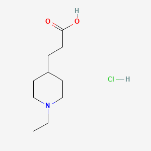 3-(1-Ethylpiperidin-4-yl)propanoic acid hydrochloride chemical structure (CAS 1087728-65-1)