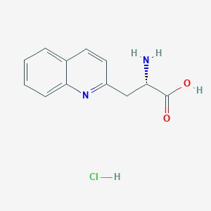(S)-2-Amino-3-(quinolin-2-yl)propanoic acid hydrochloride chemical structure (CAS 1087751-63-0)