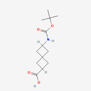 6-((tert-Butoxycarbonyl)amino)spiro[3.3]heptane-2-carboxylic acid chemical structure (CAS 1087798-38-6)