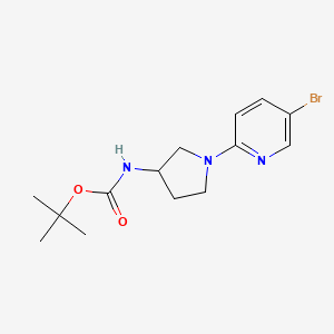 tert-Butyl (1-(5-bromopyridin-2-yl)pyrrolidin-3-yl)carbamate chemical structure (CAS 1088410-93-8)