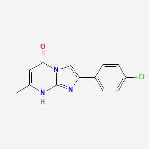 2-(4-Chlorophenyl)-7-methylimidazo[1,2-a]pyrimidin-5-ol chemical structure (CAS 108847-71-8)