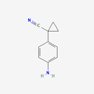 1-(4-Aminophenyl)cyclopropanecarbonitrile chemical structure (CAS 108858-86-2)
